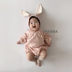 토깽이슈트 토끼슈트 빠빠 아기옷 바디슈트 롬퍼 조동사진 돌 50일 100일 성장앨범 조카 출산 유아복 선물 토끼 보레뽀뽀