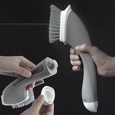 깔끔대장 분사 브러쉬 건타입 자동 세제 청소 솔 화장실 욕실 주방 바닥 튀김기 도구, 그레이