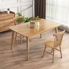 아우스 원목 고무나무식탁 의자세트 천연원목식탁 4인용 식탁세트 식탁테이블 나무식탁 우드테이블 6인용식탁, 내추럴 (식탁 + 의자