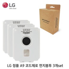 LG전자 정품 코드제로 올인원타워 먼지봉투 3개세트 AGF78838447, LG CordZero 올인원타워 먼지봉투, 3개