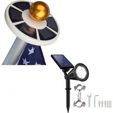 써니테크 2차 태양광 발전 깃대 라이트 7LED RGB, 1개