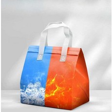 손잡이보냉팩 일회용 포장 보냉 백, 19. 파란색 중형 100개
