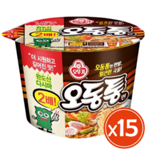 오뚜기 오동통면큰컵100g 라면 용기면 봉지면 사발면 컵라면, 15개