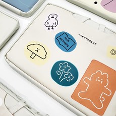 [홈뚜] 귀여운 캐릭터 노트북 파우치 케이스 가방 수납형 손잡이 15.6인치