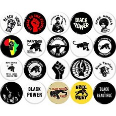 Black Panther Party 20 NEW 1 Inch (25mm) Set of 20 BLACK LIVE/9596277