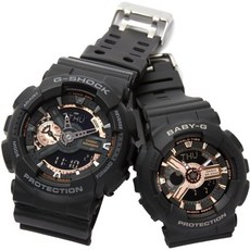 카시오 G-SHOCK BABY-G Baby G 아날로그 디지털 쿼츠 GA-110RG-1AJF BA-110XRG-1AJF 시계 블랙