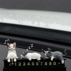 특이한 고양이 벽장 주차번호판 차량용 플레이트 자동차번호판 파란 감성, 고양이 장식 랜덤 1개 [주차번호판 미포함]