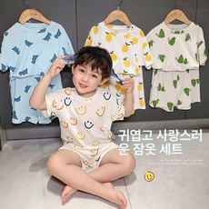 아이스 실크 여름 잠옷 세트 수면 키즈 키즈수면, 976 귀여운 쥐 세트
