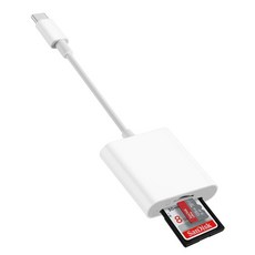 USB-C SD 카드 리더기 아이폰 15 16 프로 맥스/아이패드/맥/맥북용 및 마이크로 카드용 투인원 디지털 카메라 메모리 어댑터, 1개