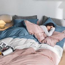 쏘요 남극인 풀패딩 4종 순면 코튼 워싱 이불커버 품 키트, 조안 카메오