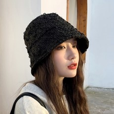 제노 여성겨울모자 털모자 모직 버킷햇 여 추동 시즌 코리아 패치 어부 패션 빈티지 잉글리쉬 레드 커버