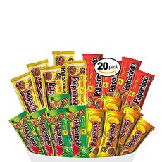 20 Count (Pack of 1) Pulparindo Mexican Candy snack Mix Flavors: Tamarind Hot Mango Watermelon and Chamoy Assortment Of De la Rosa Candies (Tama, 1개, No option