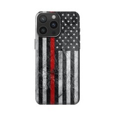 JJ Phone Case R3687 소방관 얇은 레드라인 아이폰15 프로 맥스용 미국 국기 케이스