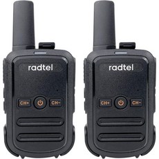 워키토키 무전기 작업용 매장용 병원용 Radtel RT12 성인용 워키 토키 충전식 2팩 장거리 핸드헬드 FRS 양방향 라디오 16CH 핸즈프리 캠핑 하이킹용 복스 블랙, Black
