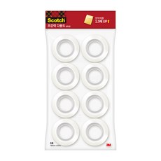 쓰리엠 스카치 초강력 다용도 테이프 리필 18mm x 20m 8롤, 1개, 투명