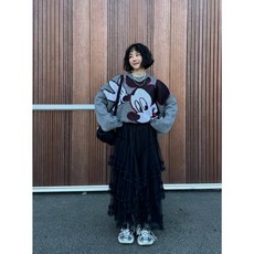점프 미키 니트 디즈니 라이센스 남녀공용 오버핏