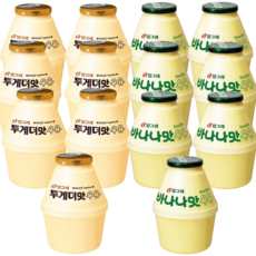 빙그레 단지우유 2종 혼합 (바나나맛우유 and 투게더맛우유), 240ml, 14개