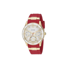 GUESS 여성용 38mm 시계 레드/화이트/골드 톤 U1157L2