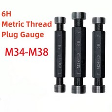 M34-M38 스틸 수은 게이지 메트릭 미세 스레드 플러그 게이지 도매 M34 M35 M36 M37 M38 1, [30] M38X0.5-6H, 1개