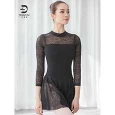 성인 쉬폰 발레 스커트 발레 치마 발레리나 수련복 어른 점프수트 여 골반 슬림 긴팔 기훈 타이트 체조복