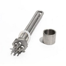 돼지꼬리히터 전기온수기 NPTBSP 스레드 가열 요소 보일러용 침수 길이 200mm 1 인치 DC48 V 36V 600W 900W 1200W 1500W, 04 WHITE_02 1200W_03 48V NPT