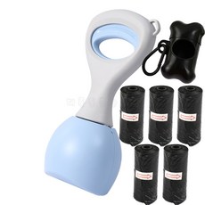 대륙통 강아지 배변집게 산책 휴대용 똥집게, 블루, 1개