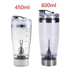 휴대용믹서기 무선믹서기 미니믹서기 야외 전기 단백질 파우더 믹싱 컵 450ml600ml 배터리 구동 자동 쉐이커 병 교반 믹서, 1)450ml