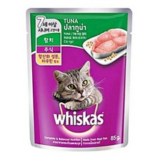  위스카스 주식 파우치 시니어 참치, 85g, 72개입 