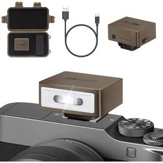 F1 미니 카메라 플래시 Ricoh용 스피드라이트 GR3 GR3X 등 후지 소니 니콘 캐논 디지털 필름 DSLR 카메라용 휴대용 핫 슈 라이트입니다. 은, Brown Gold, 2) Brown Gold