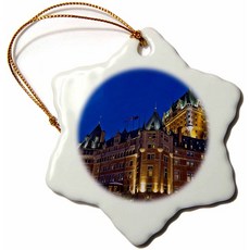 Rose orn_135400_1 캐나다 퀘벡 주 Chateau Frontenac Hotel-Cn10 Ksu0046-Keren Su-Snowflake Ornament, 단일상품