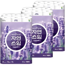 더 도톰한 자연쓰임 무형광 라벤더 화장지 30개입 3개 상품 이미지