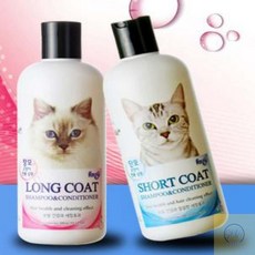 SH월드 장모 고양이전용 샴푸앤린스 300ML 고양이샴푸 고양이목욕용품