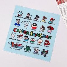 짱구는 못말려 짱구 안경닦이 안경천 렌즈 청소 선물 굿즈 5매 세트, 5개, F(15x15cm)