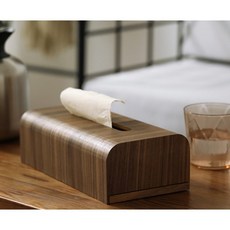밀다 호두 나무 원목 각 곽티슈 화장지 휴지 케이스 보관함 디스펜서, 다크브라운, 1개