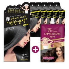 펴난 샴푸하듯 하나로 프리미엄 편한염색 30g 헤어컬러 + 헤어팩 증정, 흑색, 5개입