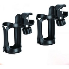 컵 홀더 확장 정리함 차 자전거 유모차 휠체어 블랙 플라스틱 병 음료 2 PCS 포함, 2개
