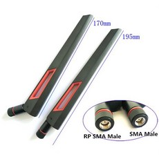 2 pcs 10 dbi 듀얼 밴드 와이파이 안테나 2.4g 5g 5.8gh rp sma 남성 범용 안테나 증폭기 wlan 라우터 antenne 부스터|통신용 안테나|, 1개, WHITE, 단일