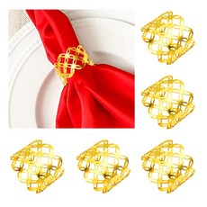 냅킨 링스 클로버 골드 실버 냅킨 버클 웨딩 크리스마스 생신 냅킨링 은 Clover Napkin Rings Serviette Buckle Rings Silver Gold, 골드 -6 PCS, 6개