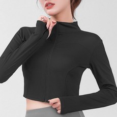 요가상의 집업 운동복 긴팔 크롭 테스복 여자