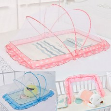유아용 접이식 아기 침대 모기장 원터치 폴딩 텐트, 캐릭터 폴딩 모기장 (라운드), 블루