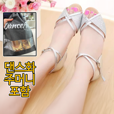땐스얼랏 스팽글 통굽 여성 라인댄스화 낮은굽, 230, 실버 3.5cm 36 (230), 실버 3.5cm
