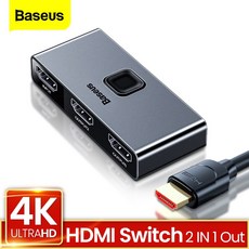 Baseus 4K HDMI 분배기 양방향 2.0 HDMI 스위치 1x2 및 2x1 어댑터 2 in 1 출력 변환기 PS5 PS4 HD TV BOX 용 HDMI 스위처|HDMI 케, CHINA, 1개, HDMI Switch