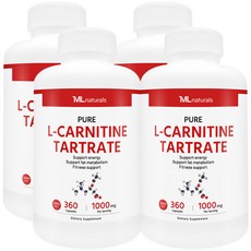 [미국빠른직구] 신제품 마이라이프 내추럴스 L-카르니틴 타르트레이트 1000mg (수퍼사이즈), 360정, 4개