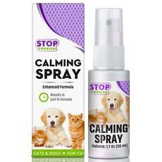 Beloved Pets Pheromone Calming Spray 고양이와 반려견 지속적으로 흥분 진정 분리 불안 구제 반려동물을 위한 스트레스 해소 진정 스프레이, 50ml, 1개