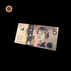 Wr 2016 뉴 골드 노트 다채로운 호주 금속 골드 호일 지폐 5 aud 3d 디자인 복제 통화 빌 프로모션 선물, Canada 100