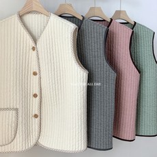 성인수면조끼 피그먼트면 양면누빔 베스트 4color(55-77)