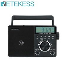 Retekess TR635 휴대용 AM FM SW 단파 라디오 멀티밴드 라디오 배터리 작동 시니어용 대형 스피커 LCD 디스플레이 시계