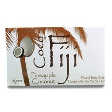 Organic Fiji 오가닉 페이스 앤드 바디 코코넛 오일 솝 198g, Pineapple Coconut