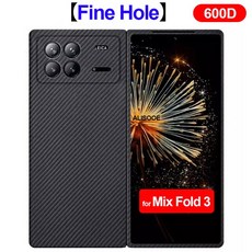 샤오미 호환 믹스 폴드 3 용 리얼 탄소 섬유 케이스 초박형 아라미드 보호 백 커버 미, 01 For Xiaomi Mix Fold3, 04 600D (Fine Hole)