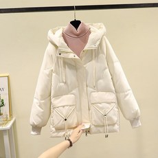 Spanixu New Arrival Shiny Down Cotton-padded Coat 여성용 한국 스타일 루즈 코튼 패딩 코트 여성용 후드 브레드 슈트